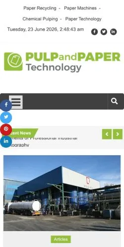 Anteprima del sito Pulp And Paper Blog, media di Stati Uniti per articoli sponsorizzati