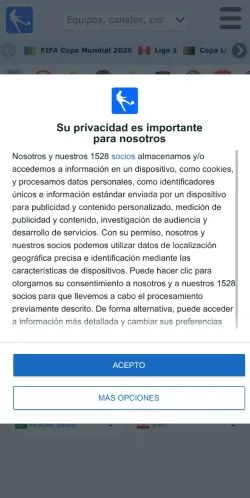 Podgląd witryny Fútbol En Vivo Perú, medium z kraju Peru do artykułów sponsorowanych