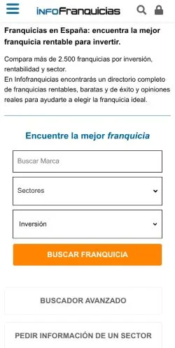 Podgląd witryny Franquicias En España, medium z kraju Hiszpania do artykułów sponsorowanych