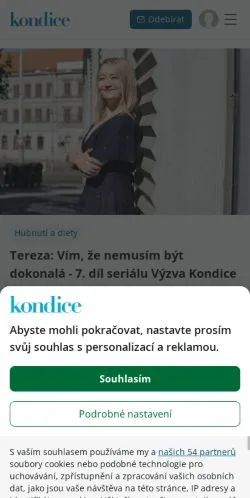 Podgląd witryny Kondice, medium z kraju Czechy do artykułów sponsorowanych