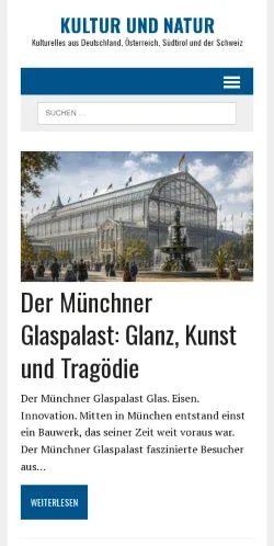 Anteprima del sito Kultur und Natur, media di Germania per articoli sponsorizzati