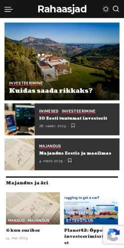 Anteprima del sito Rahaasjad, media di Estonia per articoli sponsorizzati