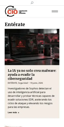 Aperçu du site The Standard CIO, média de Espagne pour articles sponsorisés