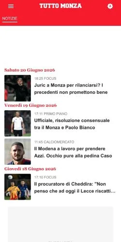 Anteprima del sito Tutto Monza, media di Italia per articoli sponsorizzati