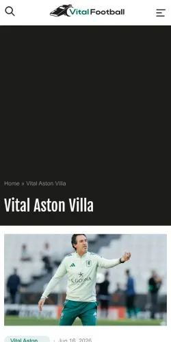 Anteprima del sito Vital Football Aston Villa, media di Regno Unito per articoli sponsorizzati