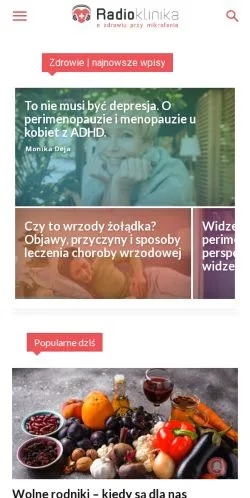 Podgląd witryny Radioklinika, medium z kraju Polska do artykułów sponsorowanych