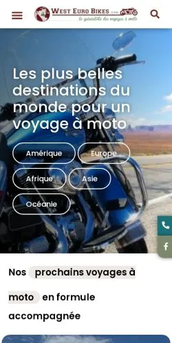 Anteprima del sito West Euro Bikes, media di Francia per articoli sponsorizzati