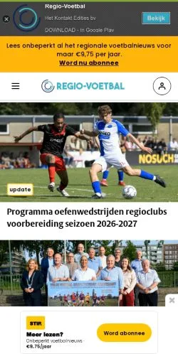 Anteprima del sito Regio Voetbal, media di Paesi Bassi per articoli sponsorizzati