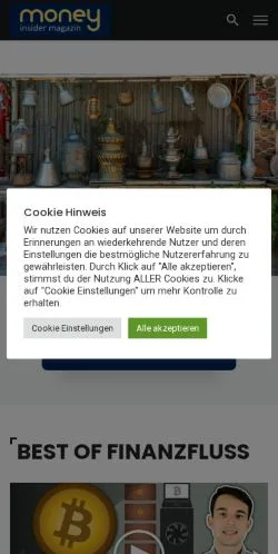 Anteprima del sito Money Insider, media di Germania per articoli sponsorizzati