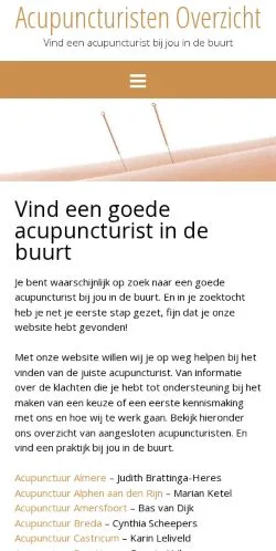 Podgląd witryny Acupuncturisten Overzicht, medium z kraju Holandia do artykułów sponsorowanych