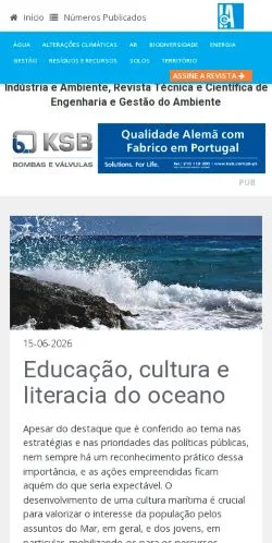Anteprima del sito Revista Indústria e Ambiente, media di Portogallo per articoli sponsorizzati
