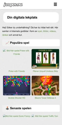 Aperçu du site Din digitala lekplats, média de Suède pour articles sponsorisés