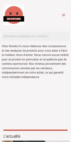スポンサード記事向けのフランスメディア、KiOuKoiのサイトプレビュー