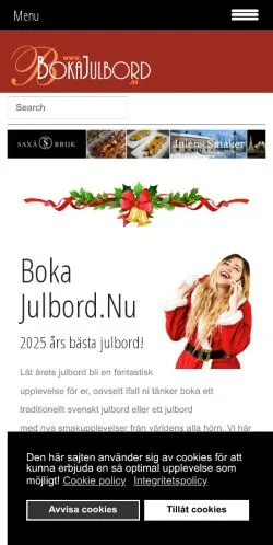 Anteprima del sito Boka Julbord, media di Svezia per articoli sponsorizzati