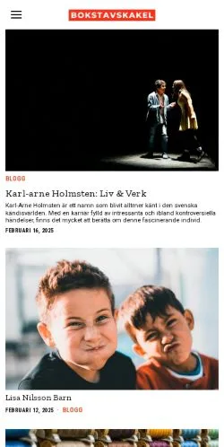 Anteprima del sito Bokstavskakel -, media di Svezia per articoli sponsorizzati