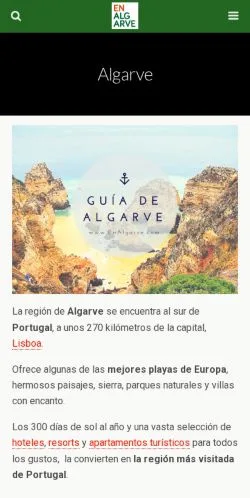 Anteprima del sito En Algarve, media di Stati Uniti per articoli sponsorizzati