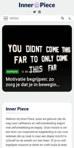 Voorbeeld van de site Inner Piece, medium uit Nederland voor gesponsorde artikelen