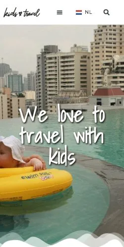 스폰서 기사용 네덜란드 매체 Kids Love Travel 사이트 미리보기