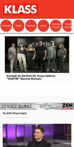 Anteprima del sito KLASS Magazin, media di Turchia per articoli sponsorizzati