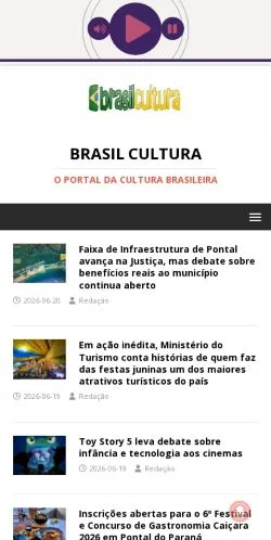 Anteprima del sito PORTAL BRASIL CULTURA, media di Brasile per articoli sponsorizzati