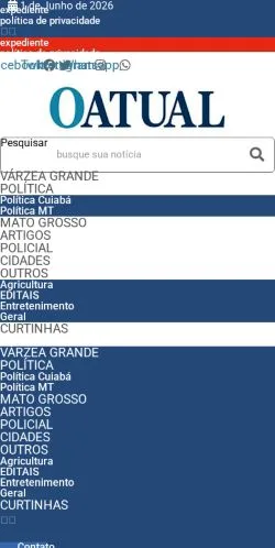 Voorbeeld van de site O ATUAL, medium uit Brazilië voor gesponsorde artikelen