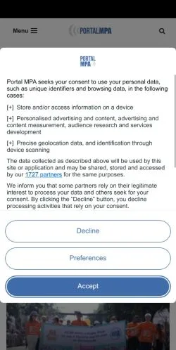 Anteprima del sito Portal MPA, media di Brasile per articoli sponsorizzati