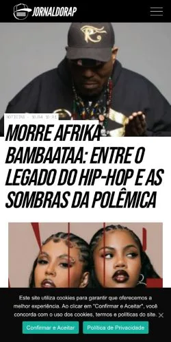 스폰서 기사용 브라질 매체 Jornal do Rap 사이트 미리보기