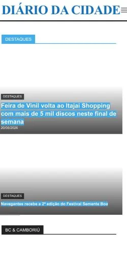 Anteprima del sito Noticias Balneario Camboriu, media di Brasile per articoli sponsorizzati