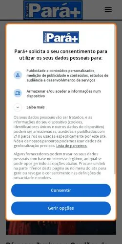 Anteprima del sito Para+, media di Brasile per articoli sponsorizzati