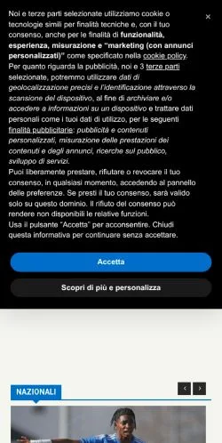 Anteprima del sito 11 Giovani, media di Italia per articoli sponsorizzati