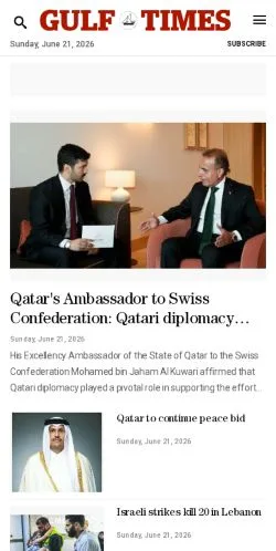 Anteprima del sito Gulf Times, media di Stati Uniti per articoli sponsorizzati