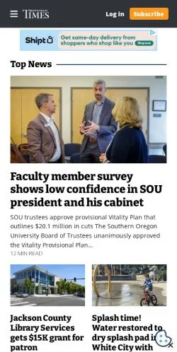 Anteprima del sito Rogue Valley Times, media di Stati Uniti per articoli sponsorizzati