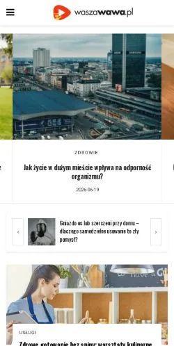 Anteprima del sito WaszaWawa, media di Polonia per articoli sponsorizzati