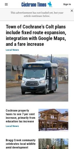 Vista previa del sitio Cochrane Times, medio de Estados Unidos para artículos patrocinados