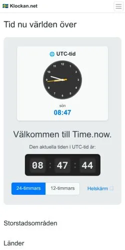 Preview of the Klockan website, a media outlet in Sweden for sponsored articles