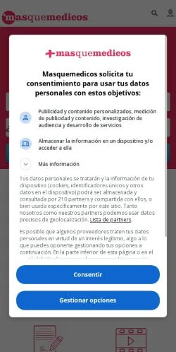 Anteprima del sito Masquemedicos, media di Spagna per articoli sponsorizzati