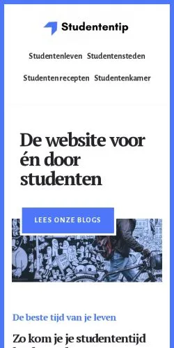 Anteprima del sito Studententip, media di Paesi Bassi per articoli sponsorizzati