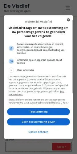 スポンサード記事向けのオランダメディア、De Visdiefのサイトプレビュー