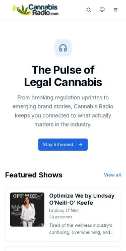Anteprima del sito Cannabis Radio, media di Stati Uniti per articoli sponsorizzati