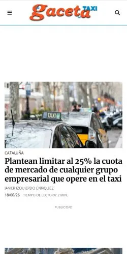 Podgląd witryny La Gaceta del Taxi, medium z kraju Hiszpania do artykułów sponsorowanych