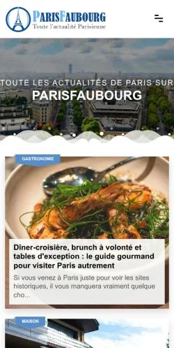 スポンサード記事向けのフランスメディア、Paris Faubourgのサイトプレビュー