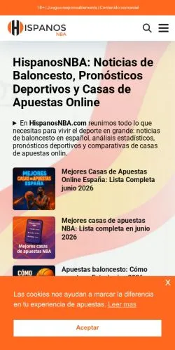 Anteprima del sito HispanosNBA, media di Spagna per articoli sponsorizzati