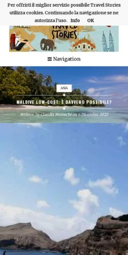 Anteprima del sito Travel Stories, media di Italia per articoli sponsorizzati