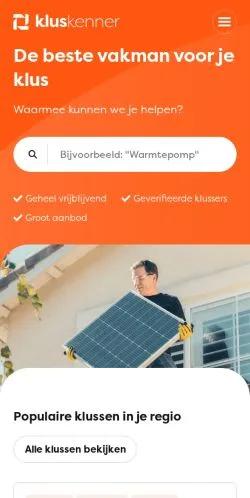 Podgląd witryny De Kluskenner, medium z kraju Holandia do artykułów sponsorowanych