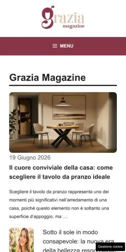 Podgląd witryny Grazia Magazine, medium z kraju Włochy do artykułów sponsorowanych