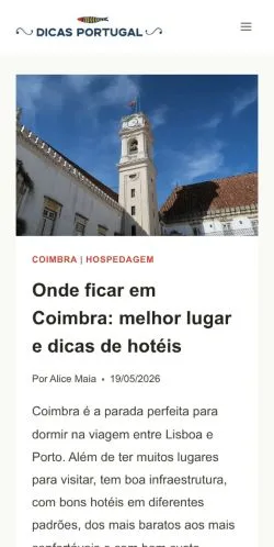 Anteprima del sito Dicas Portugal, media di Brasile per articoli sponsorizzati