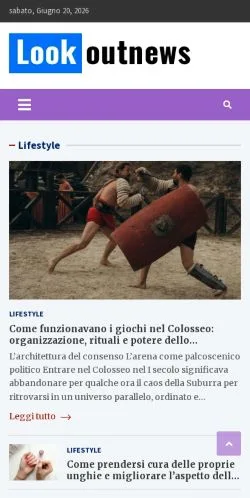 Podgląd witryny Look Out News, medium z kraju Włochy do artykułów sponsorowanych