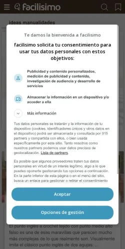 Anteprima del sito facilisimo manualidades, media di Spagna per articoli sponsorizzati