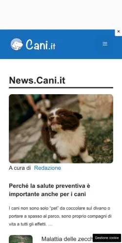 Anteprima del sito News Cani, media di Italia per articoli sponsorizzati