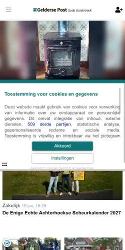 Podgląd witryny Gelderse Post, medium z kraju Holandia do artykułów sponsorowanych